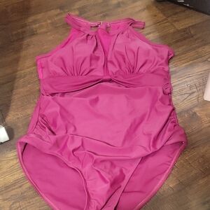 Pink Halter One-Piece Swimsuit